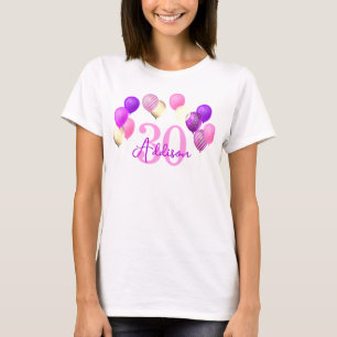 Birthday Pink Gold Balloons T-Shirt