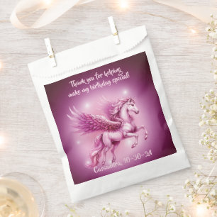 Birthday Pink Pegasus Fantasy Design Favour Bags