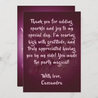 Birthday Pink Pegasus Fantasy Design Thank You Card