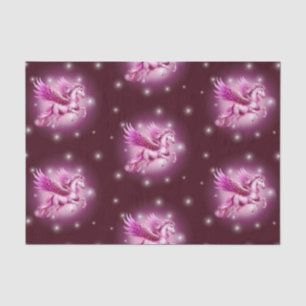 Birthday Pink Pegasus Fantasy Design Tissue Paper