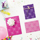 Birthday pink purple name girl wrapping paper sheet<br><div class="desc">Elegant,  classic,  glamourous and feminine style party wrapping paper sheets. 1 sheets with hot pink background colour,  1 sheet with pastel pink background and one in purple.
Personalise and add a name and age.</div>