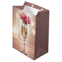 Birthday Pink Rose In Champagne Flute