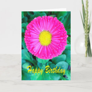 Birthday Pink & Yellow Flower Card