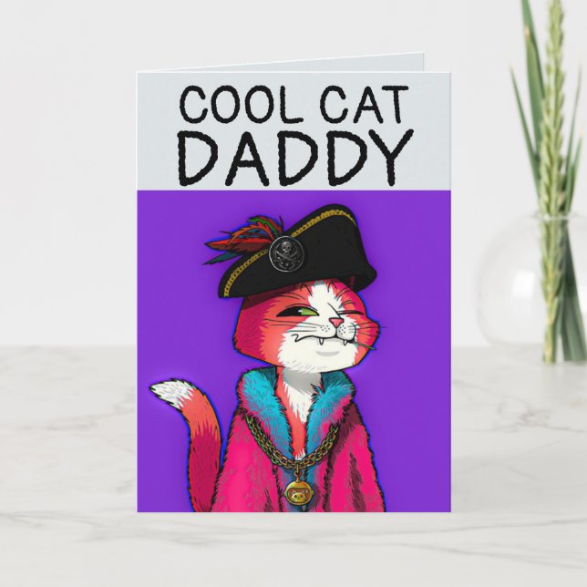 BIRTHDAY PIRATE CAT OVERSIZED GREETING CARD HIM (Front)