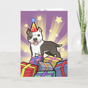Birthday Pitbull / American Staffordshire Terrier Card