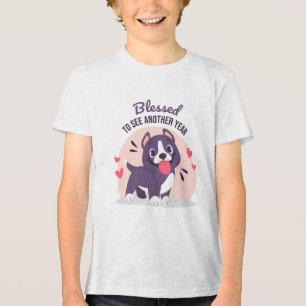Birthday Pitbull Dog Cute Blessed Tri-Blend Shirt