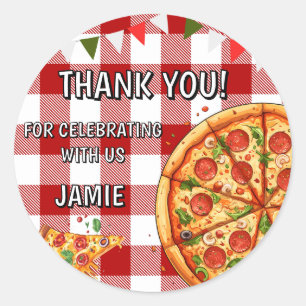 Birthday Pizza First Birthday  Classic Round Sticker