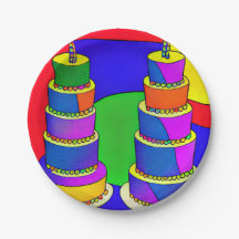 Birthday Plates with Cake Design