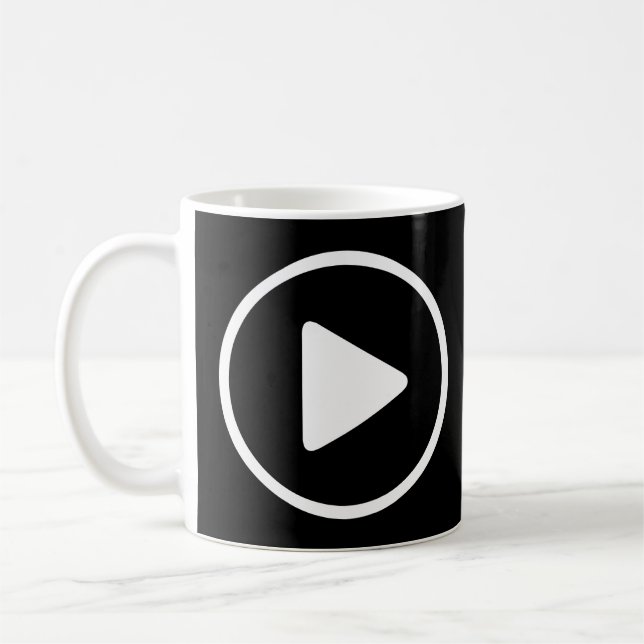 Birthday play button coffee mug (Left)