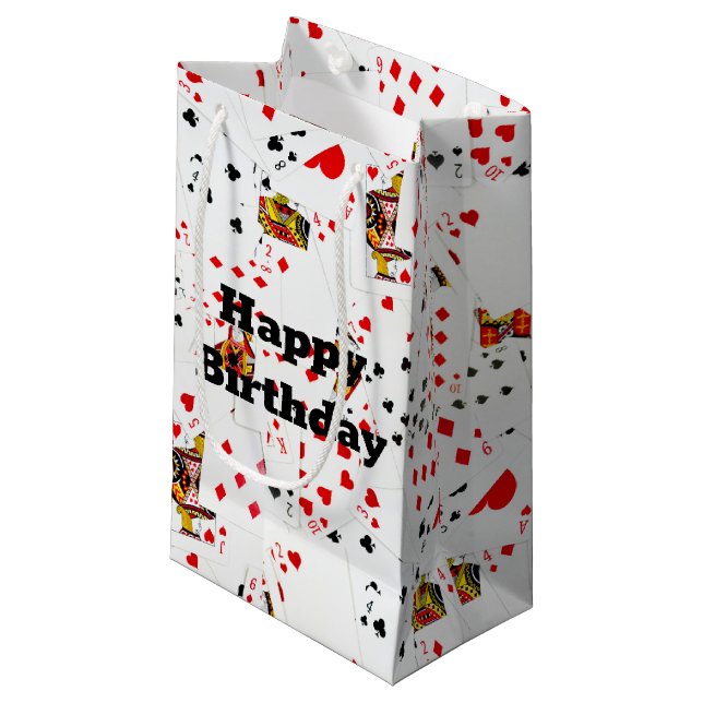 Birthday Playing Cards Collection Small Gift Bag (Front Angled)