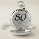 Birthday pocket watch gift 50th<br><div class="desc">Personalised special stylish unique unusual happy birthday pocket watch gift</div>