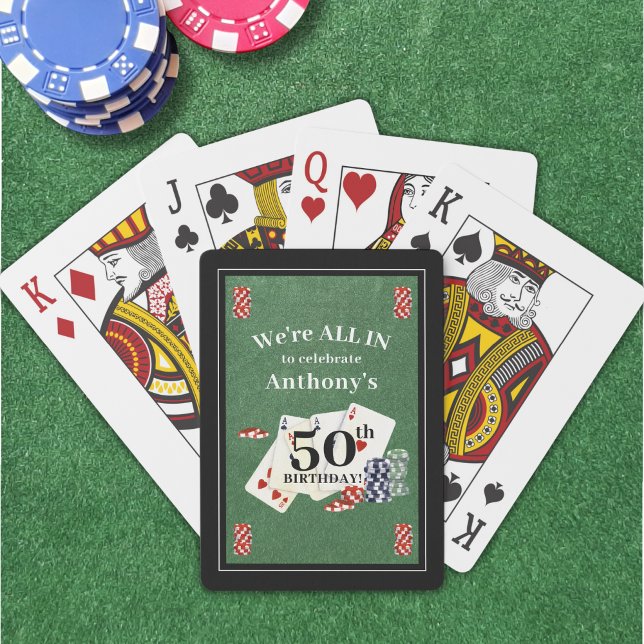 Birthday Poker Casino Party Personalised Playing Cards (Creator Uploaded)