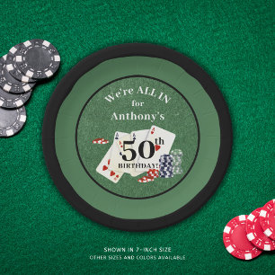 Birthday Poker Casino Personalised Paper Plate