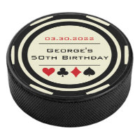 Birthday Poker Chip Las Vegas Theme Black Cream