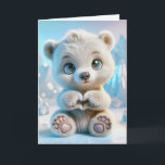Birthday Polar Bear Cub for Great Granddaughter Card<br><div class="desc">A cute polar bear cub with big,  expressive eyes and paws in a heart position sits in a snowy landscape surrounded by sparkling ice crystals for a great-granddaughter.
Text can be changed.</div>
