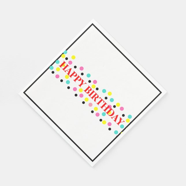 Birthday Polka Dots Napkin (Corner)