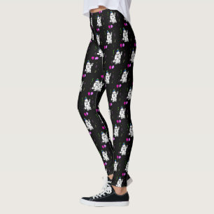 Birthday poodle dog  sport leggings
