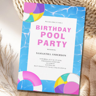 Birthday Pool Party Invitation