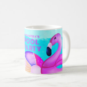 Birthday Pool Party Name  Coffee Mug