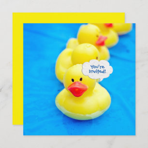 Birthday Pool Party with Yellow Ducks Invitation