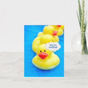 Birthday Pool Party with Yellow Ducks Invitation