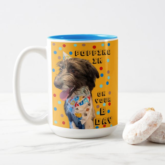 Birthday Pop In Puppy Mug (With Donut)