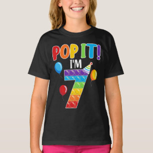 Birthday Pop It I'm 7 Fidget Cute Graphic T-Shirt