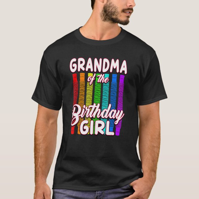 Birthday Pop Tube  Grandma of the Birthday Girl T-Shirt (Front)