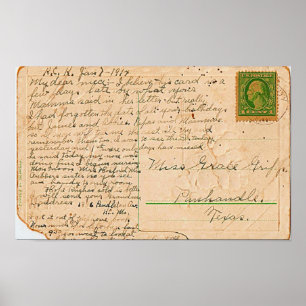 Birthday Postcard Back Poster