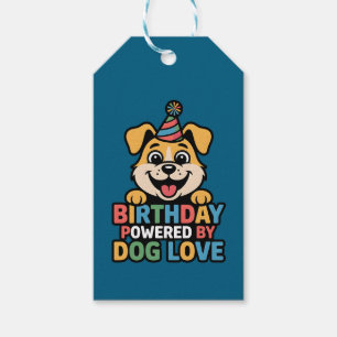 Birthday Powered by Dog Love Design Gift Tags