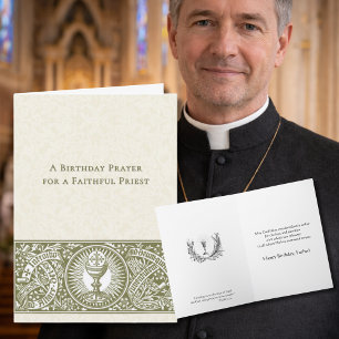 Birthday Prayer Eucharist Latin Prayer for Priest Card