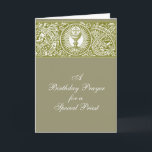 Birthday Prayer Eucharist Latin Prayer for  Priest Card<br><div class="desc">Beautiful  image pf the Eucharist with the Chalice and the Latin Words "Introibo ad altare Dei,  ad Deum qui lætificat iuventutem meam" (Translation: "I shall go in to the altar of God,  the God who gives joy to my youth")</div>