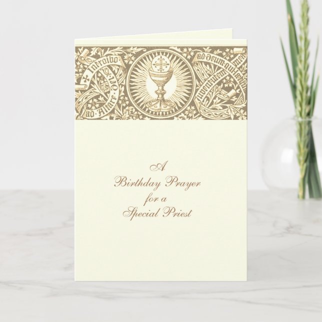 Birthday Prayer Eucharist Latin Prayer for  Priest Card (Front)