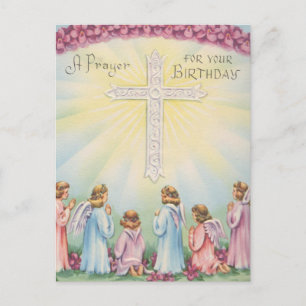 Birthday Prayers From Angels Postcard