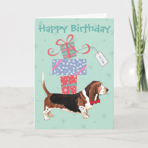 Birthday Presents Basset Hound Card