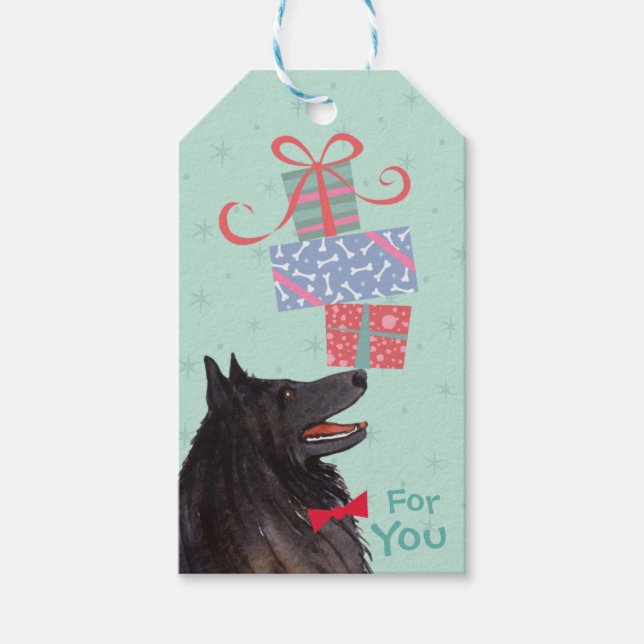 Birthday Presents Belgian Sheepdog Gift Tags (Front)