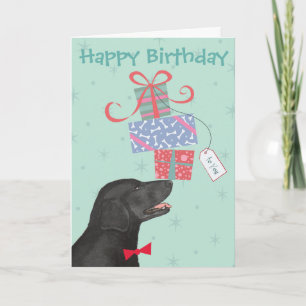 Birthday Presents Flat-Coated Retriever Card