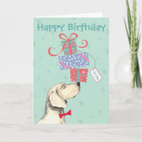Birthday Presents Weimaraner Greeting Card
