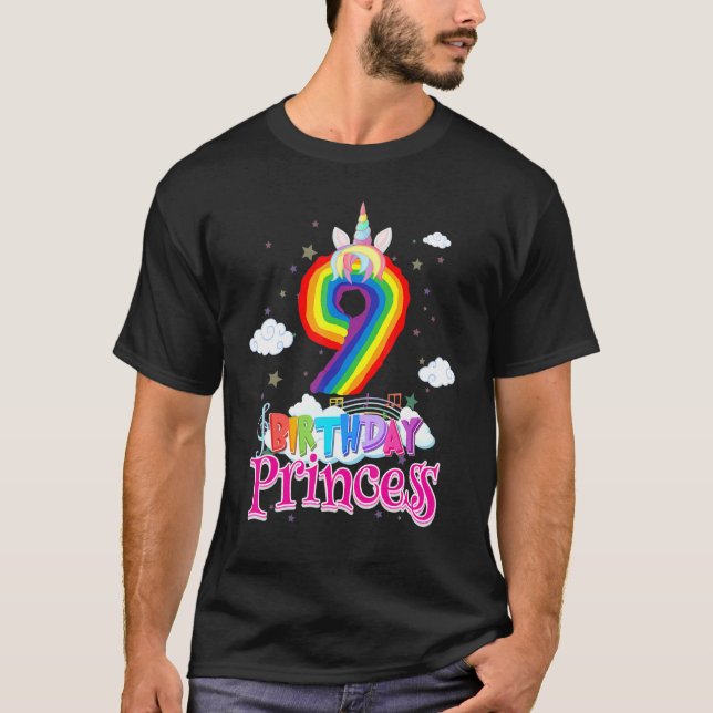 Birthday Princess 9 Years Old Funny 9th Birthday K T-Shirt (Front)