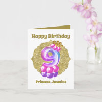 Birthday Princess 9th Birthday add name sentiment