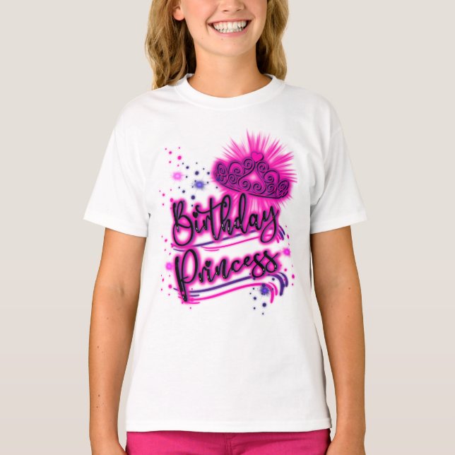 Birthday Princess Airbrush T-Shirt (Front)