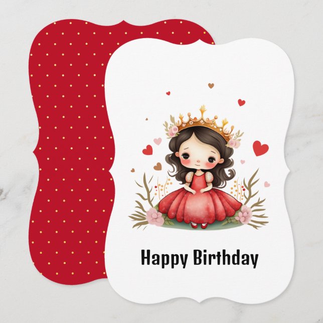 Birthday princess card (Front/Back)