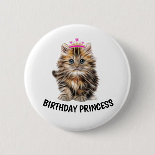 BIRTHDAY PRINCESS CAT BUTTONS