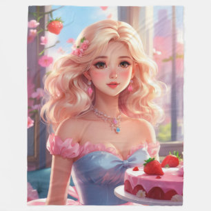 Birthday princess fleece blanket
