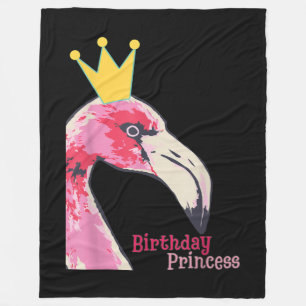 Birthday Princess Girl Flamingo   Cute Flamingo Fleece Blanket