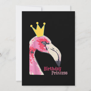 Birthday Princess Girl Flamingo Cute Flamingo Holiday Card