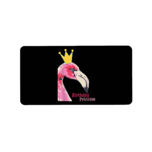 Birthday Princess Girl Flamingo   Cute Flamingo Label