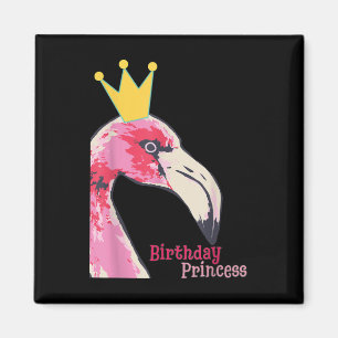 Birthday Princess Girl Flamingo Cute Flamingo Magnet