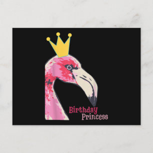 Birthday Princess Girl Flamingo Cute Flamingo Postcard