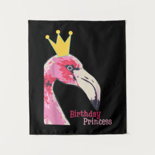 Birthday Princess Girl Flamingo Cute Flamingo Tapestry